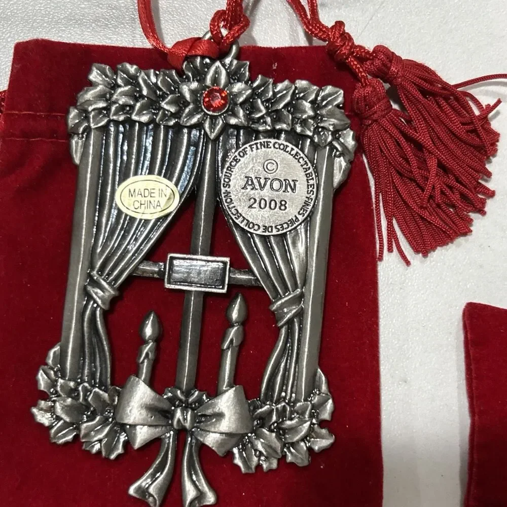 Vintage AVON Metal Pewter Christmas Ornaments 2006 2007 2008 lot of 3~4